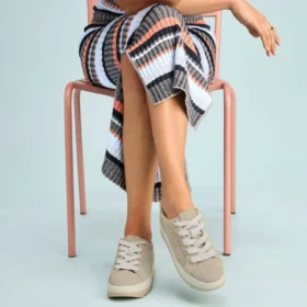 Dames Rea vetersneakers met plateauzool