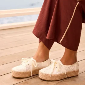 Dames Valencia Espadrilles met plateauzool