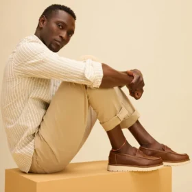 Heren Navi TRVL LITE Havana-loafer