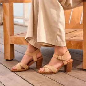 Majorca-sandalen met hak en bandjes voor dames